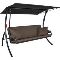 HOLLYWOODSCHAUKEL 210/160/145 cm  - Taupe/Dunkelgrau, Basics, Textil/Metall (210/160/145cm) - Boxxx