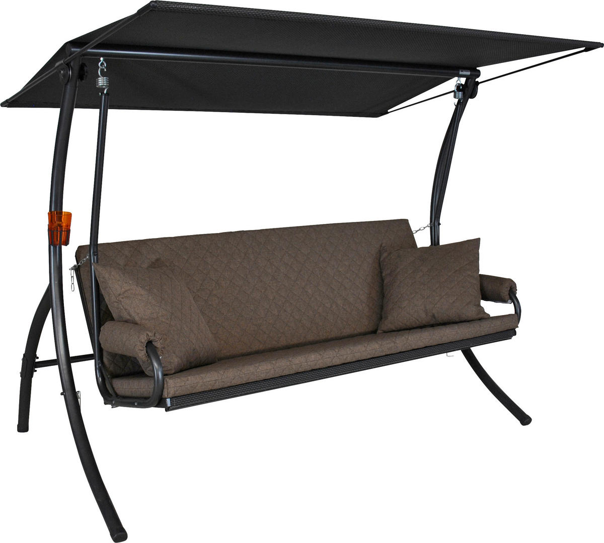 HOLLYWOODSCHAUKEL 210/160/145 cm  - Taupe/Dunkelgrau, Basics, Textil/Metall (210/160/145cm) - Boxxx