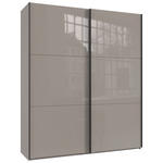 SCHWEBETÜRENSCHRANK  in Sahara  - Schwarz/Sahara, KONVENTIONELL, Glas/Holzwerkstoff (200/236/65cm) - Hom`in