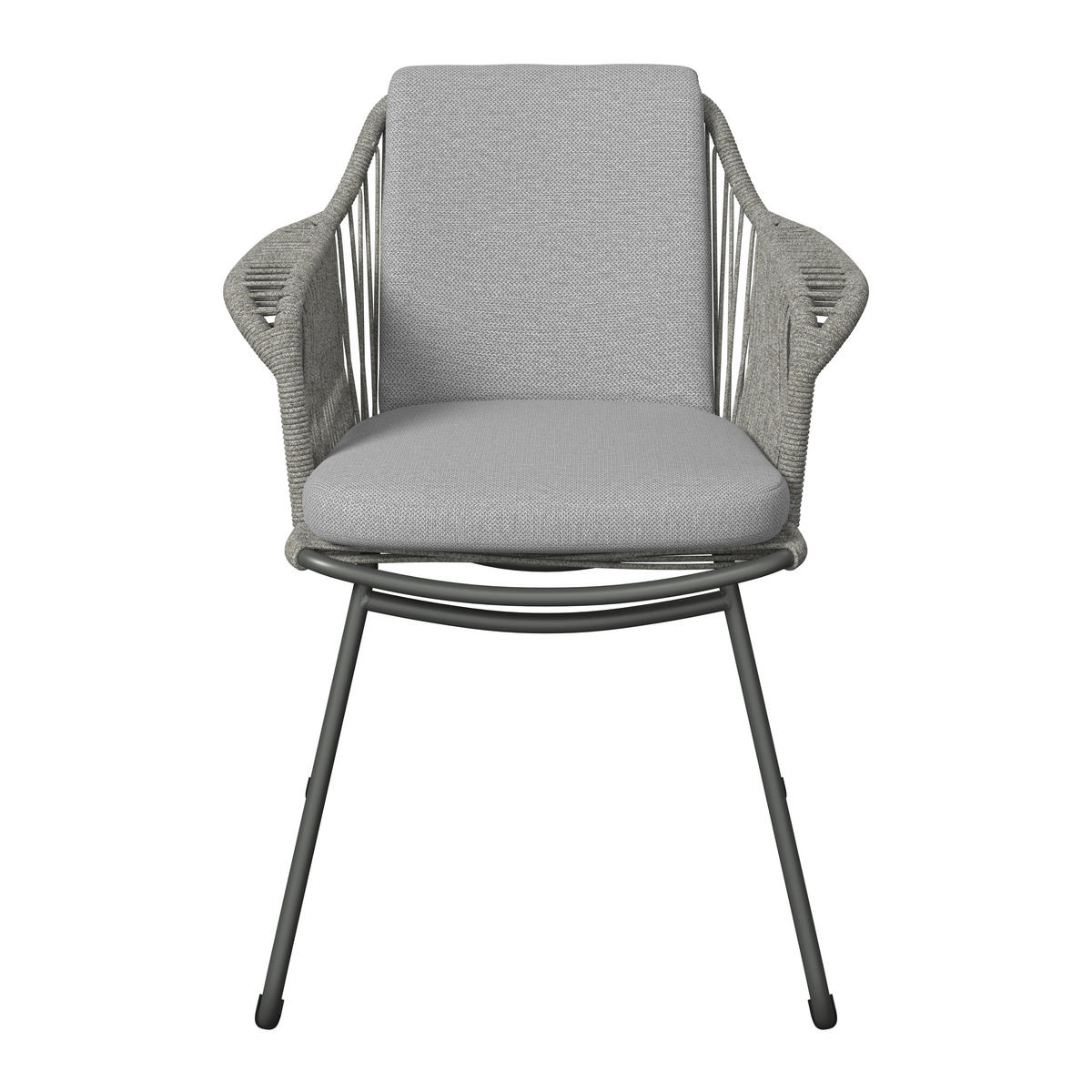 GARTENSESSEL Aluminium Hellgrau, Dunkelgrau  - Dunkelgrau/Hellgrau, MODERN, Textil/Metall (63/83/67cm) - Amatio