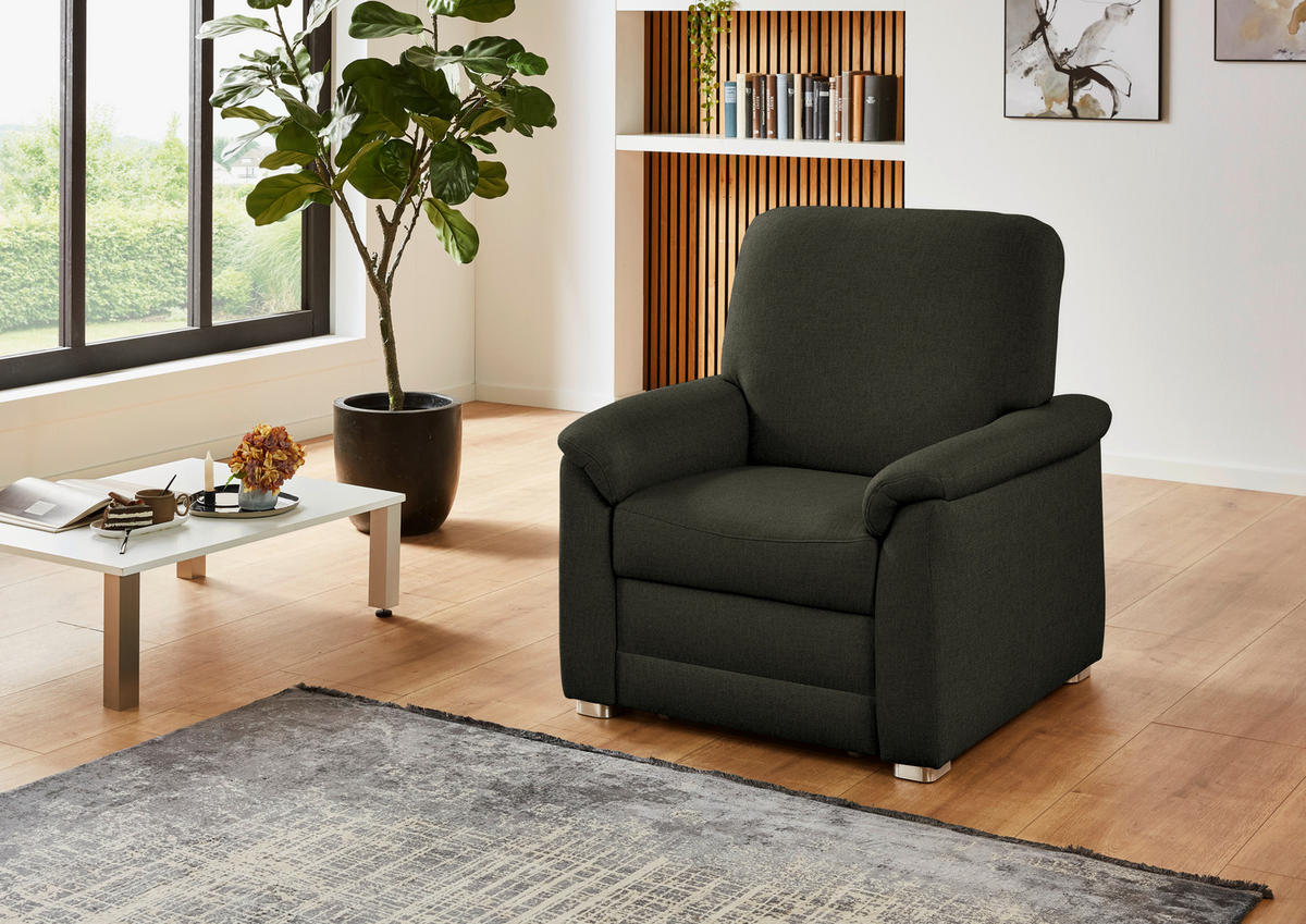 SESSEL Chenille Dunkelgrün  - Dunkelgrün/Alufarben, Konventionell, Textil/Metall (88/96/89cm) - Beldomo Comfort