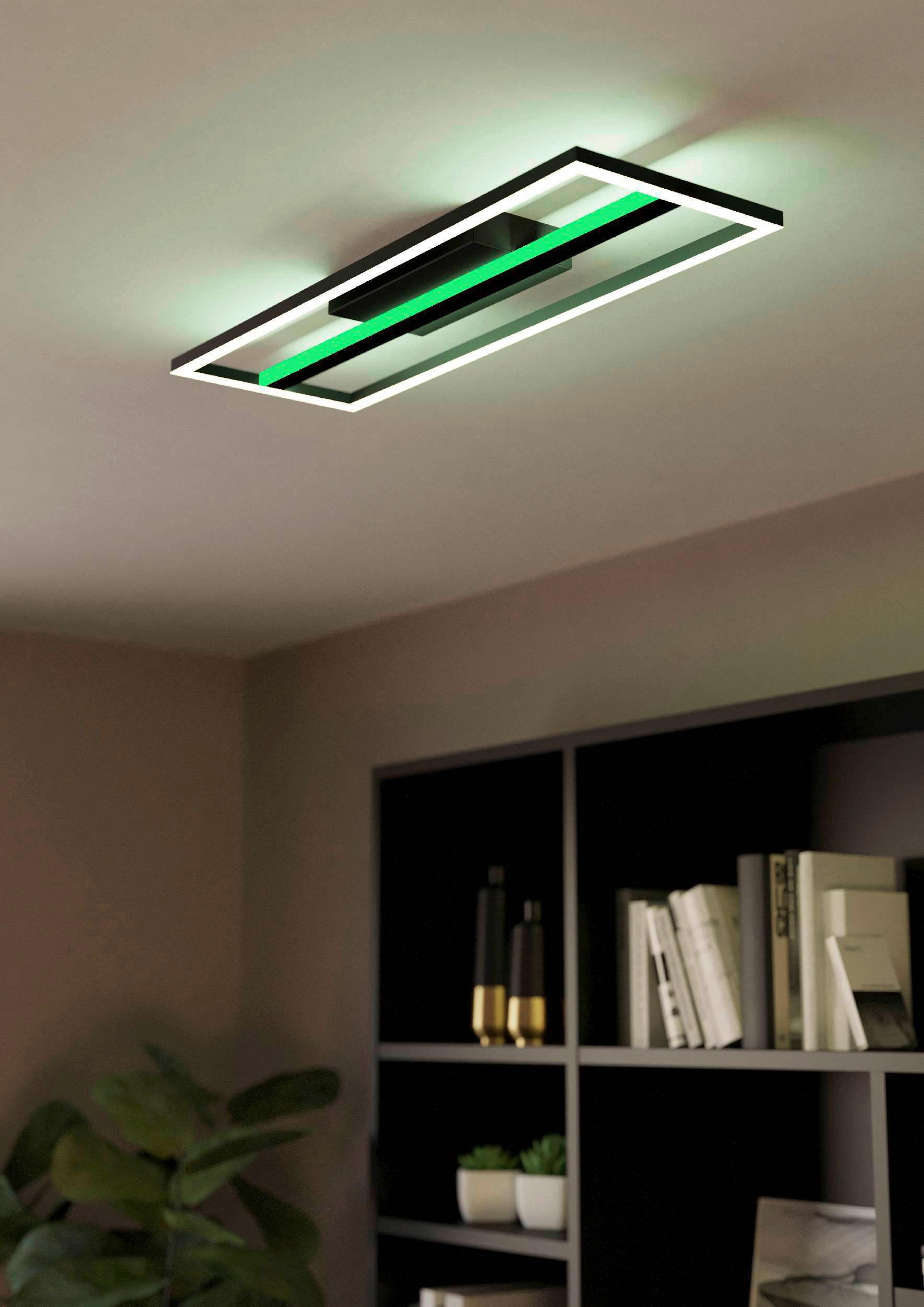 DECKENLEUCHTE Calagrano-Z  Smart 64/22/5 cm   - Schwarz/Weiß, Design, Kunststoff/Metall (64/22/5cm) - Eglo
