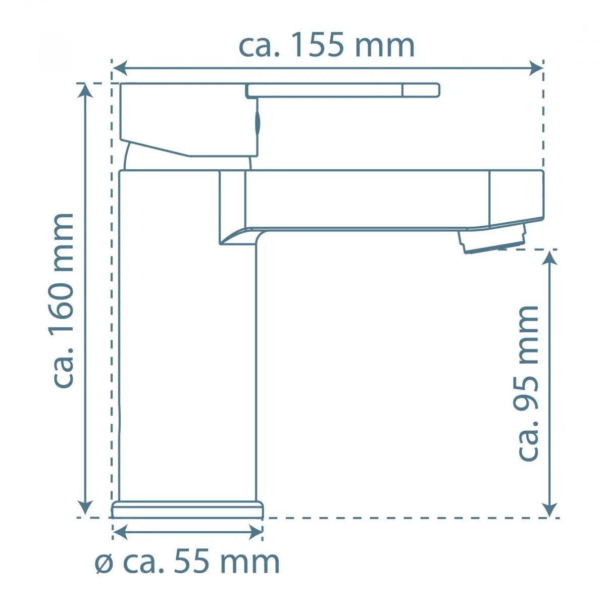 WASCHTISCHARMATUR 34216  - Schwarz, Basics, Metall (5,5/15,9/15,7cm) - Schütte