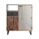KOMMODE Grau, Akaziefarben, Hellbraun  100/122/40 cm  - Hellbraun/Schwarz, Design, Holz/Stein (100/122/40cm) - Carryhome