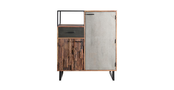KOMMODE Grau, Akaziefarben, Hellbraun 100/122/40 cm - Hellbraun/Schwarz, Design, Holz/Stein (100/122/40cm) - Carryhome