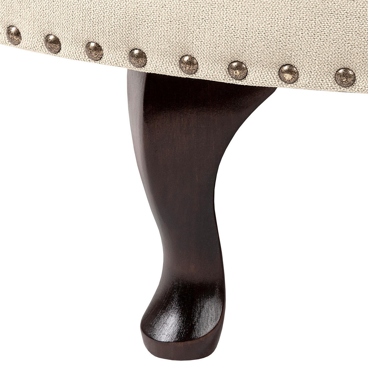 HOCKER Textil Creme  - Creme/Braun, Design, Holz/Textil (80/45/80cm) - Livetastic