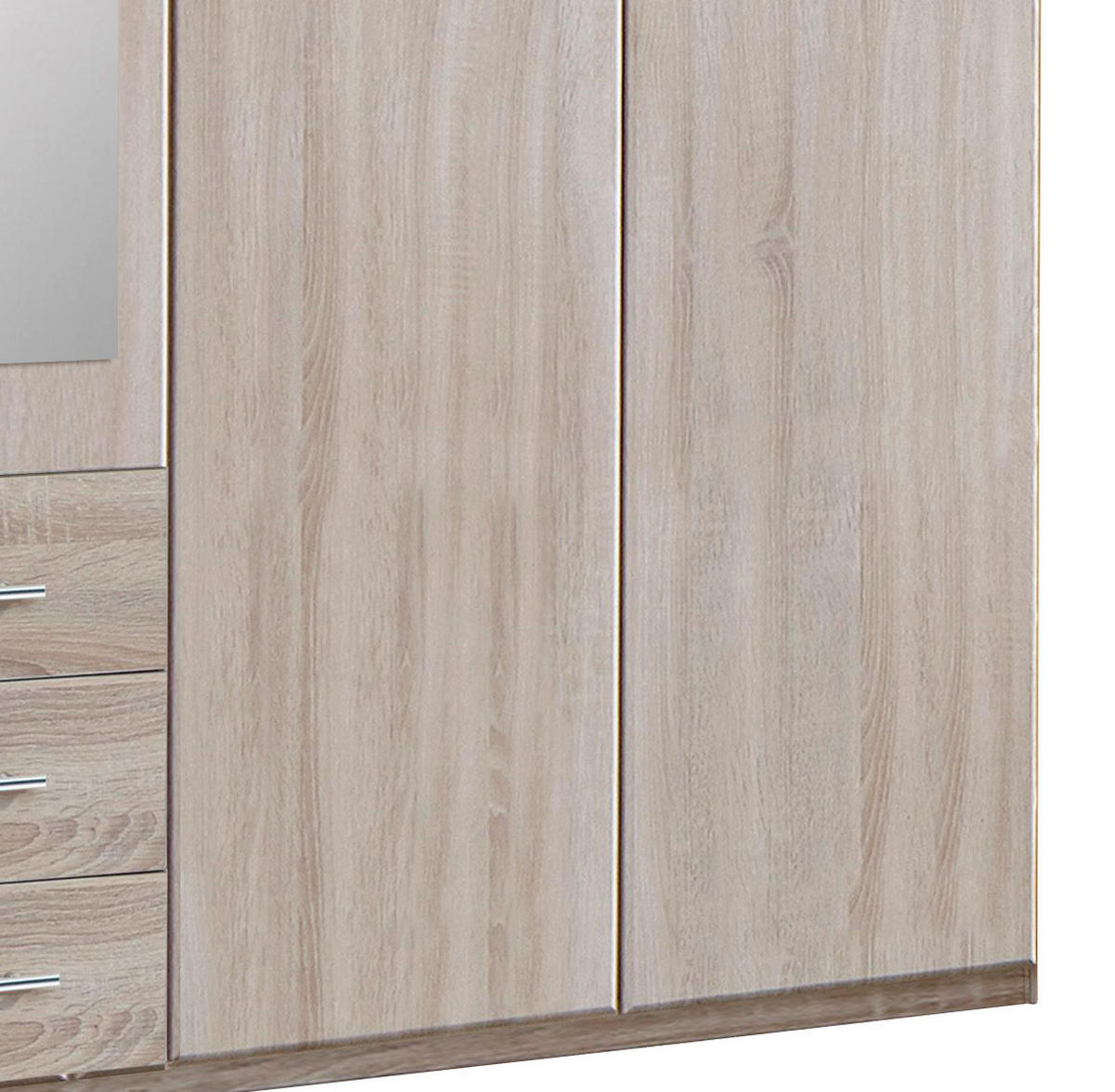 DREHTÜRENSCHRANK in Eichefarben  - Eichefarben/Alufarben, Konventionell, Glas/Holzwerkstoff (225/210/58cm) - MID.YOU