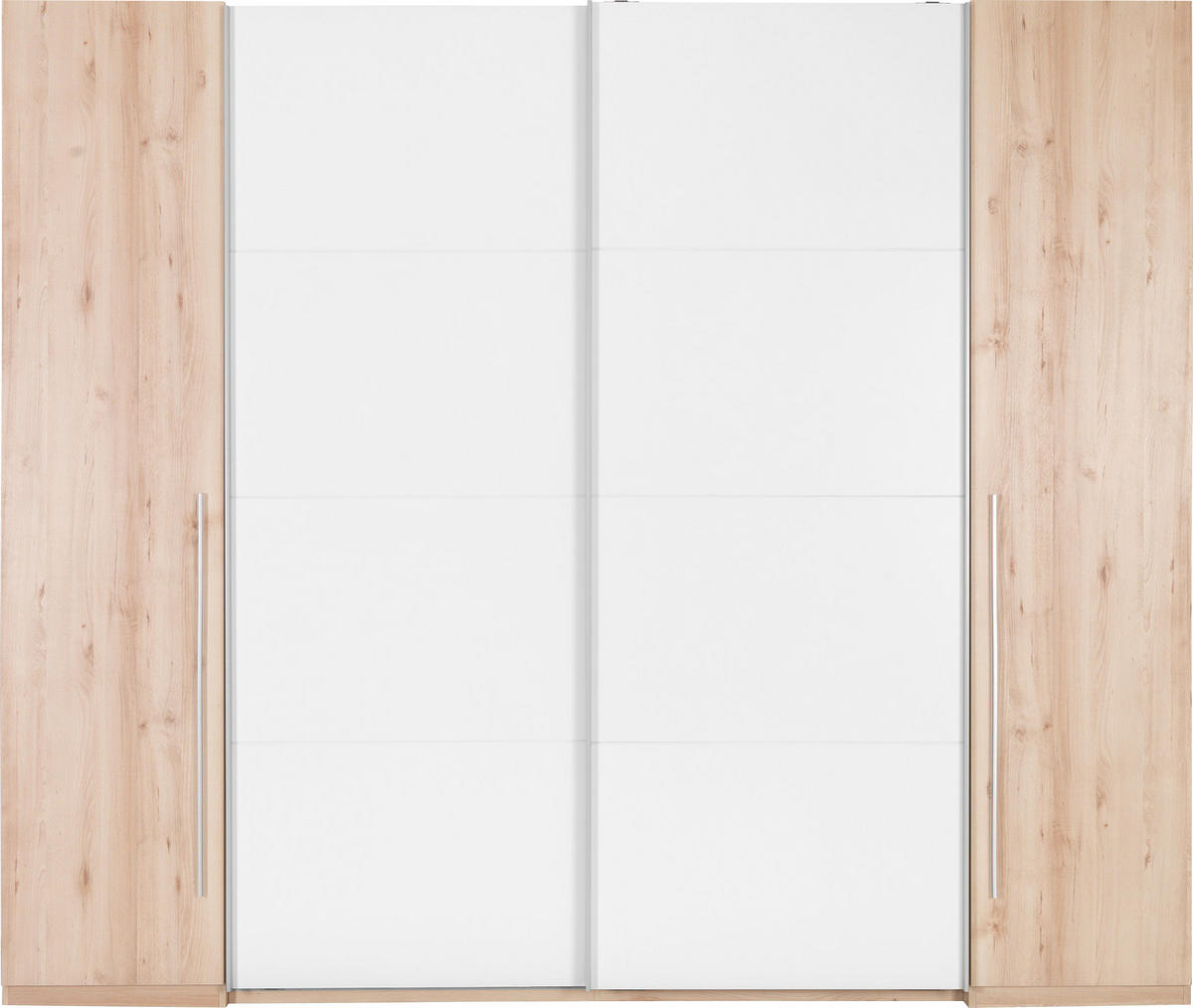 ŠATNÍ SKŘÍŇ, bílá, barvy buku, 270/225/61 cm - bílá/barvy buku, Design, kompozitní dřevo/plast (270/225/61cm) - Ti'me
