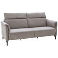 2-SITZER-SOFA in Lederlook Hellgrau  - Hellgrau/Schwarz, KONVENTIONELL, Textil/Metall (216/103/92cm) - Dieter Knoll