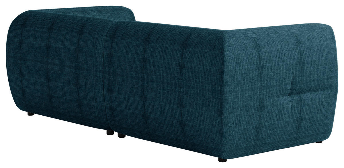 SOFA in Struktur Petrol  - Petrol/Schwarz, Design, Holz/Textil (240/80/95cm) - MID.YOU
