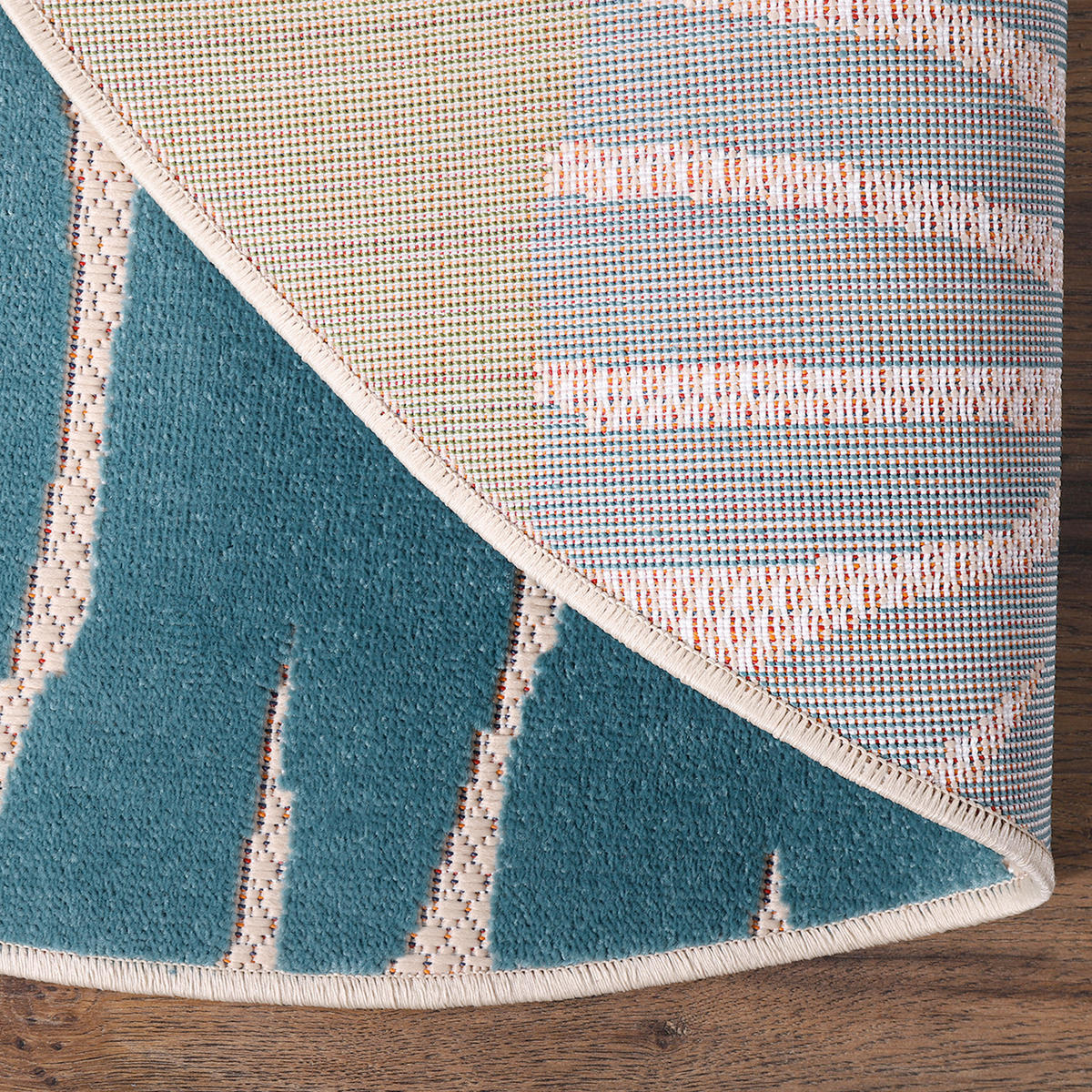 TEPIH ZA UNUTAR./VANJ. UPORAB  120 cm  plava, zelena  Floral  - zelena/plava, Lifestyle, tekstil/plastika (120cm)