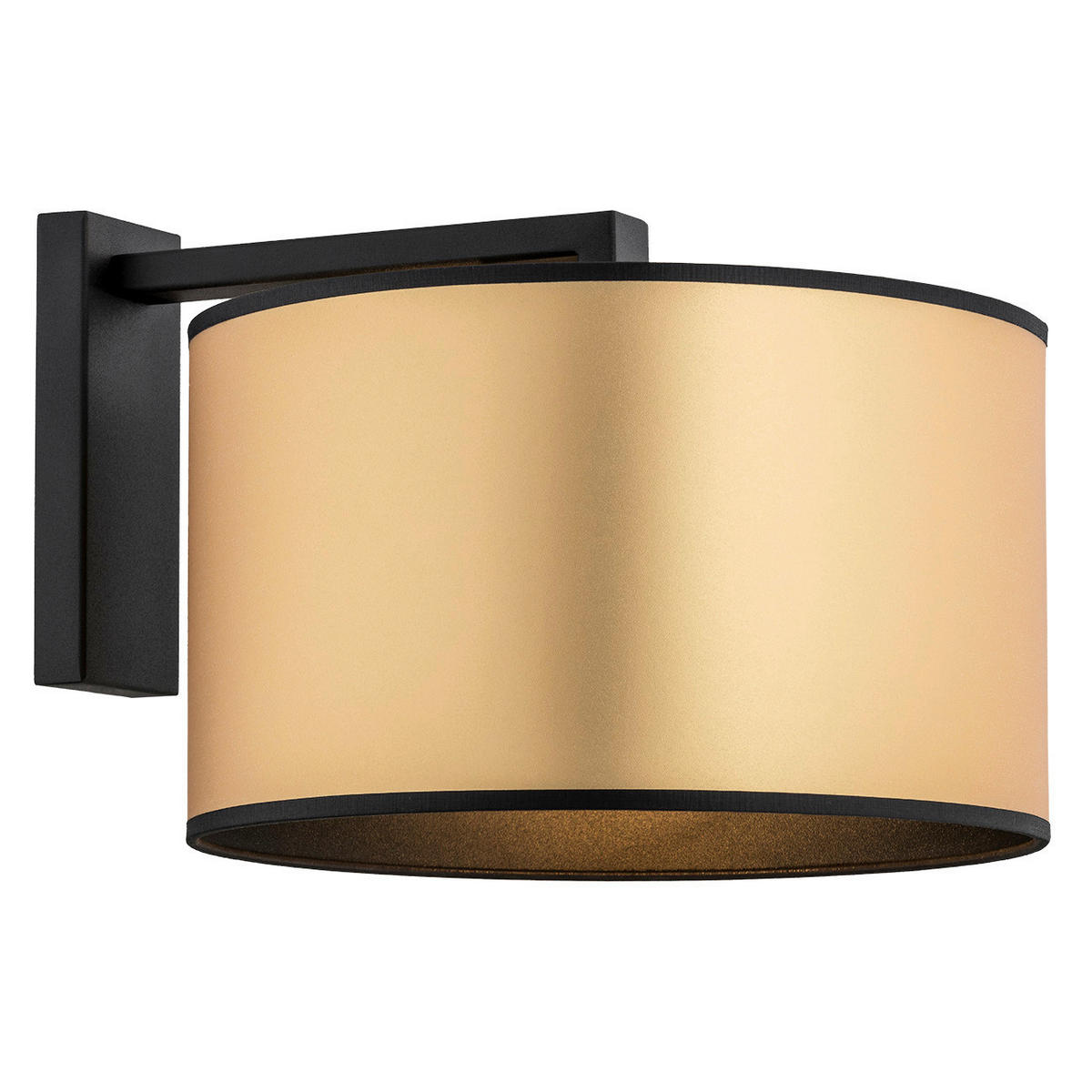 WANDLEUCHTE Argon Karin 26/36/30 cm  - Goldfarben/Schwarz, Basics, Textil/Metall (26/36/30cm)