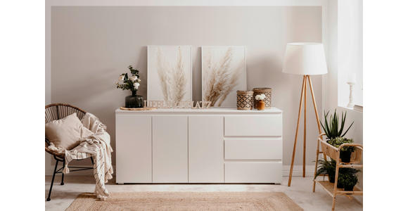 SIDEBOARD in 178/80/40 cm - Schwarz/Weiß, Design, Holzwerkstoff/Kunststoff (178/80/40cm) - Carryhome