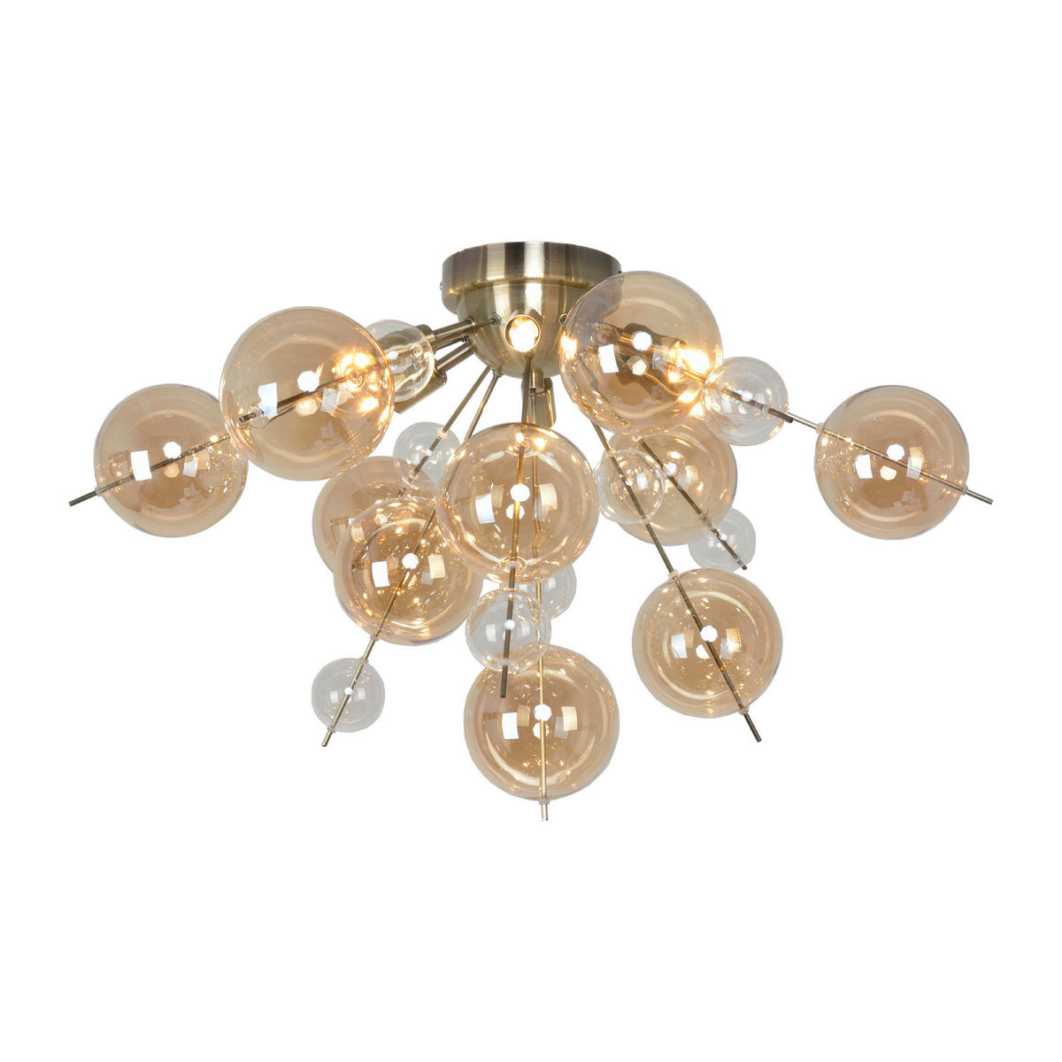 DECKENLEUCHTE Explosion 57/38 cm   - Karamell, Design, Glas/Metall (57/38cm) - Näve