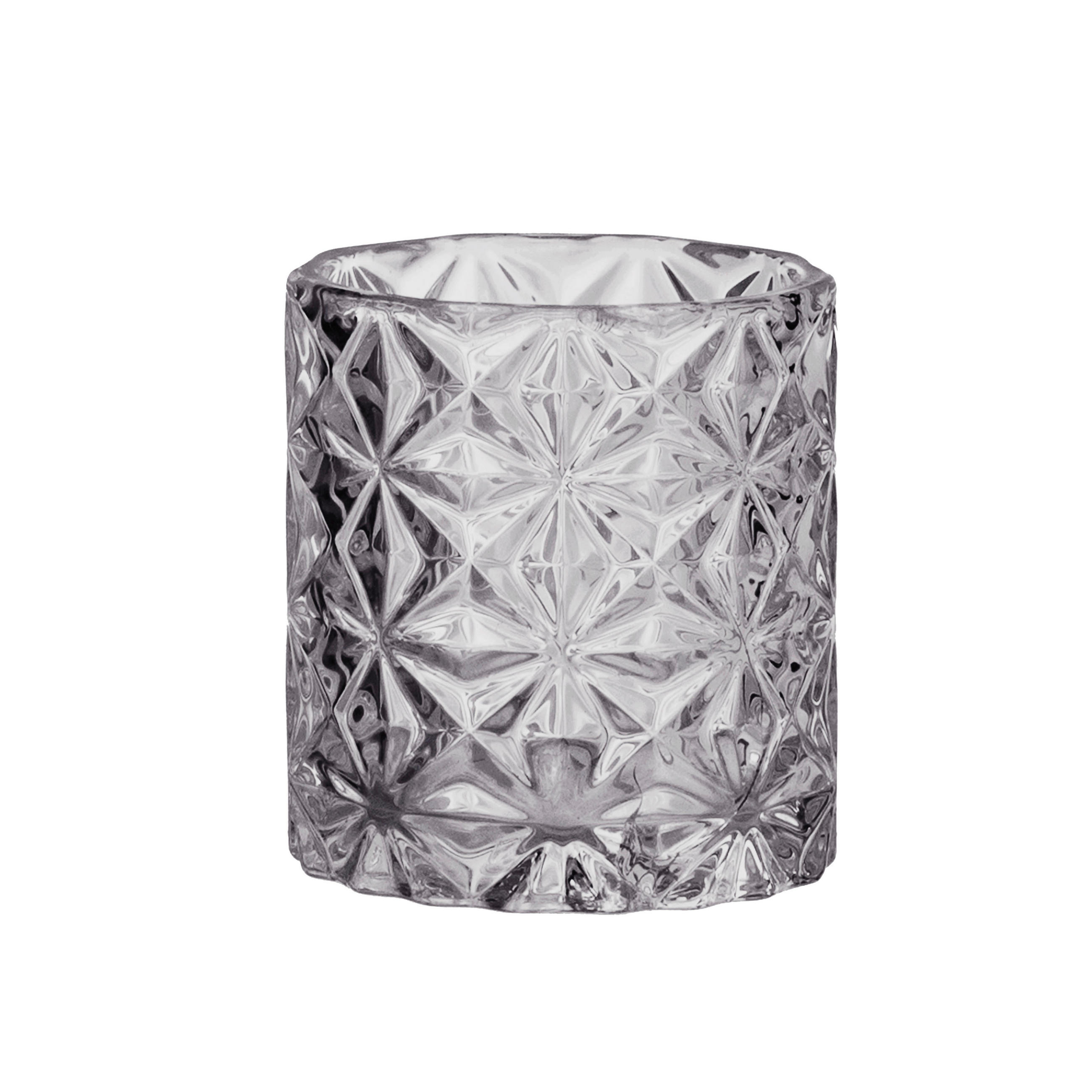 SKL. SVIETNIK NA ČAJ. SVIEČKU  sklo - sivá, Basics, sklo (7/7,5cm) - Ambia Home