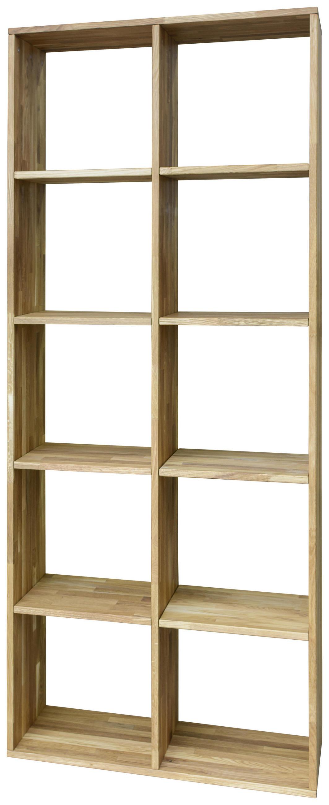 REGAL Wildeiche massiv Eichefarben  - Eichefarben, Natur, Holz (75,4/186/35cm) - Livetastic