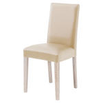 STUHL  Beinauswahl, Stoffauswahl Lederlook  - Beige/Sonoma Eiche, KONVENTIONELL, Holz/Textil (44/92/57cm) - Carryhome