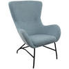 SESSEL in Bouclé Hellblau  - Schwarz/Hellblau, MODERN, Textil/Metall (77/106.5/84cm) - Livetastic
