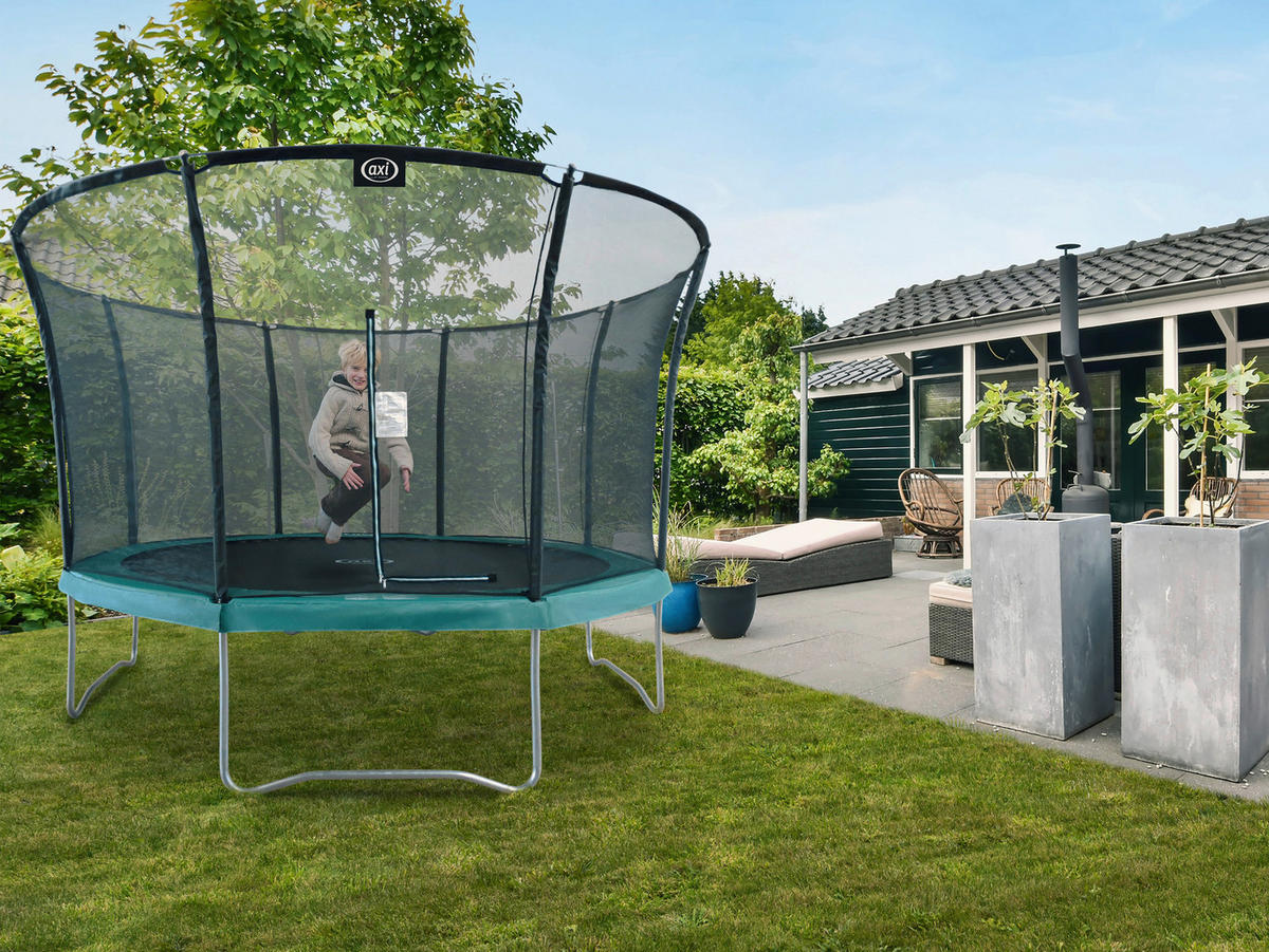 TRAMPOLIN  - Schwarz/Grün, KONVENTIONELL, Kunststoff/Metall (405/269/405cm) - Ambia Garden