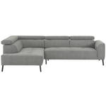 ECKSOFA Hellgrau Feincord  - Hellgrau/Schwarz, Design, Textil/Metall (205/280cm) - Xora