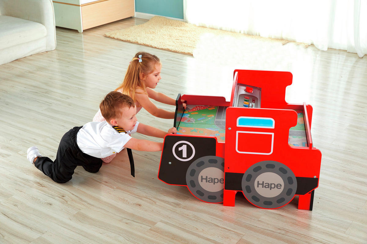 EISENBAHNSPIELTISCH - Multicolor, Basics, Holz/Holzwerkstoff (122,8/59,0/63,8cm) - Hape