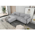 ECKSOFA  in Cord Hellgrau  180/253 cm  - Hellgrau/Schwarz, KONVENTIONELL, Textil/Metall (180/253cm) - Carryhome