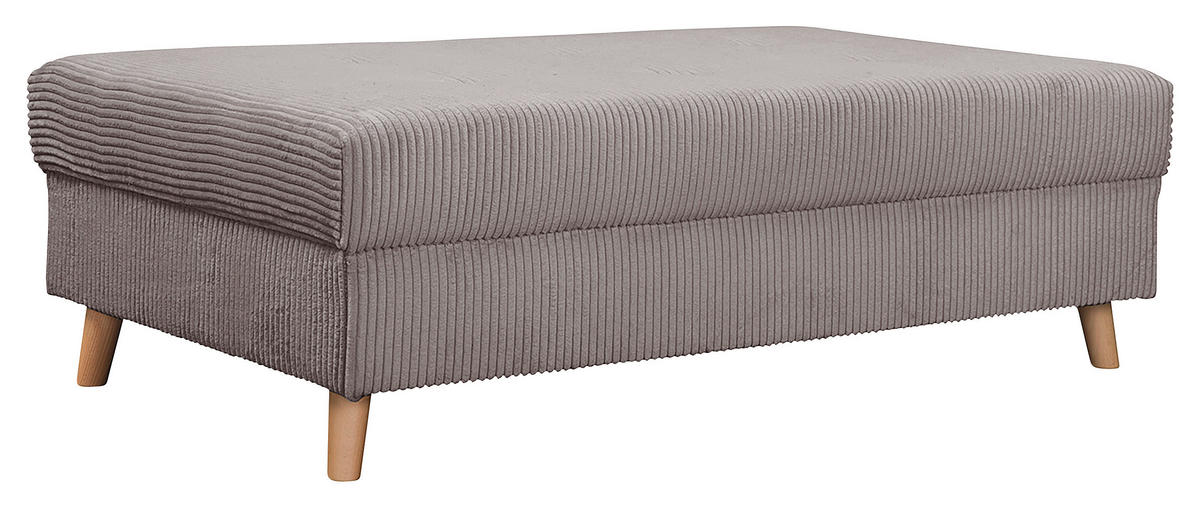 ECKSOFA inkl. Hocker Ariella Grau Cord  - Naturfarben/Grau, Design, Holz/Textil (231/161cm) - Livetastic