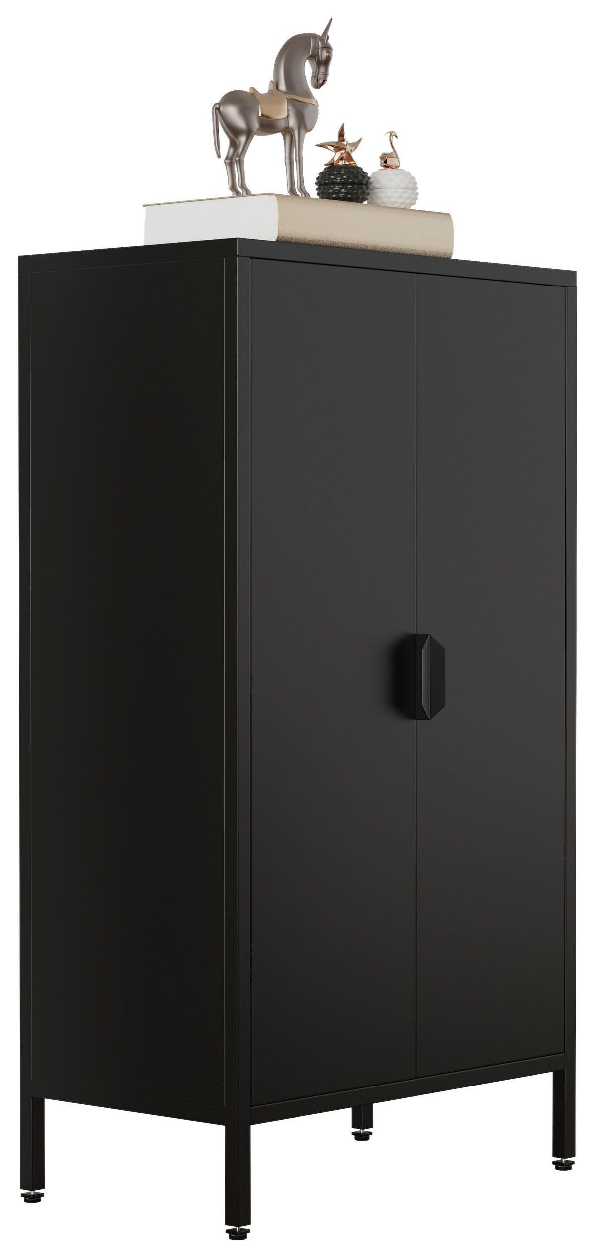 HIGHBOARD Flokas  in 60/110/35 cm  - Schwarz, Design, Metall (60/110/35cm) - MID.YOU
