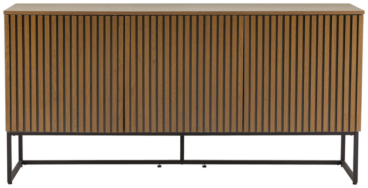 SIDEBOARD Bueno  in 160/80/40 cm  - Eiche dunkel/Schwarz, MODERN, Holzwerkstoff/Metall (160/80/40cm) - Xora