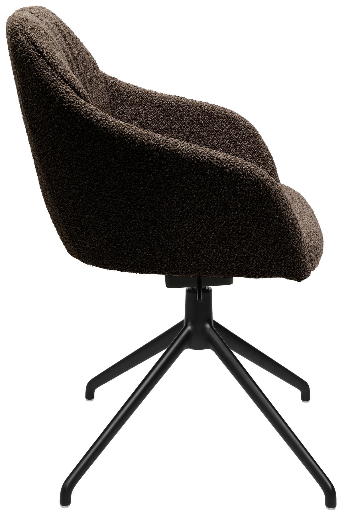 ARMLEHNSTUHL  in Aluminium Flachgewebe  - Dunkelbraun/Schwarz, Design, Textil/Metall (58/81,5-84,5/60cm) - Johann Jakob