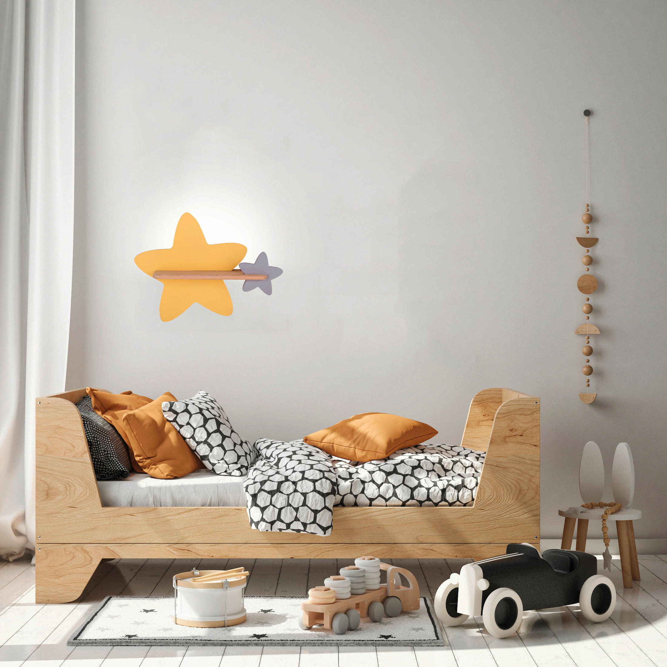 KINDERWANDLEUCHTE 40/12/31 cm   - Goldfarben/Grau, Basics, Holz/Holzwerkstoff (40/12/31cm)