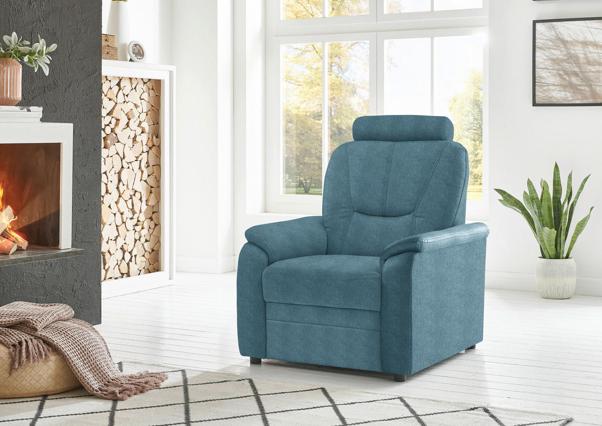 FERNSEHSESSEL in Chenille Türkis  - Türkis/Schwarz, KONVENTIONELL, Kunststoff/Textil (90/96/89cm) - Beldomo Comfort