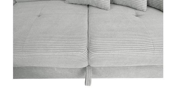 ECKSOFA inkl. Funktionen Grau Cord  - Silberfarben/Grau, Design, Textil/Metall (226/257cm) - Xora