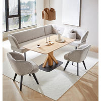 ECKBANK 243/189 cm Webstoff Schwarz, Cappuccino   - Schwarz/Cappuccino, Design, Textil/Metall (243/189cm) - Novel