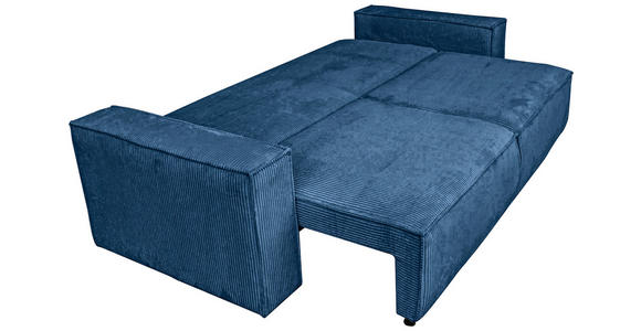 SCHLAFSOFA Cord Blau - Blau/Schwarz, KONVENTIONELL, Kunststoff/Textil (240/89/100cm) - Carryhome
