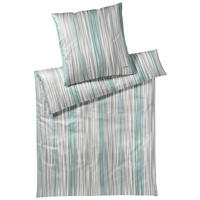 BETTWÄSCHE Pinstripe Makosatin 200/200 cm  - Silberfarben/Mintgrün, Trend, Naturmaterialien/Textil (200/200cm) - Joop!