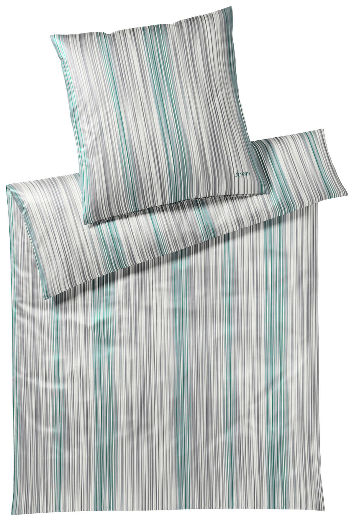 BETTWÄSCHE Pinstripe Makosatin 200/200 cm  - Silberfarben/Mintgrün, Trend, Naturmaterialien/Textil (200/200cm) - Joop!