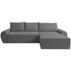 ECKSOFA - Schwarz/Grau, KONVENTIONELL, Kunststoff/Textil (292/173cm) - Carryhome
