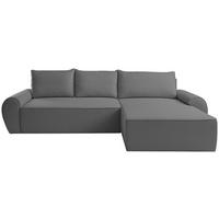 ECKSOFA Grau Flachgewebe  - Schwarz/Grau, KONVENTIONELL, Kunststoff/Textil (292/173cm) - Carryhome