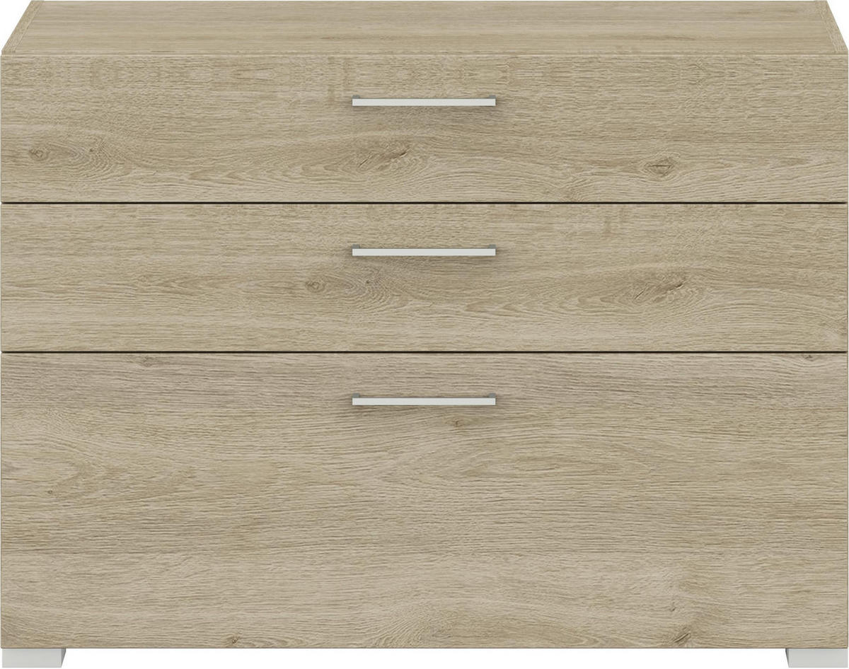 KOMMODE 100/72,8/41,9 cm  in Eichefarben  - Edelstahlfarben/Eichefarben, Design, Holzwerkstoff/Metall (100/72,8/41,9cm) - Cantus