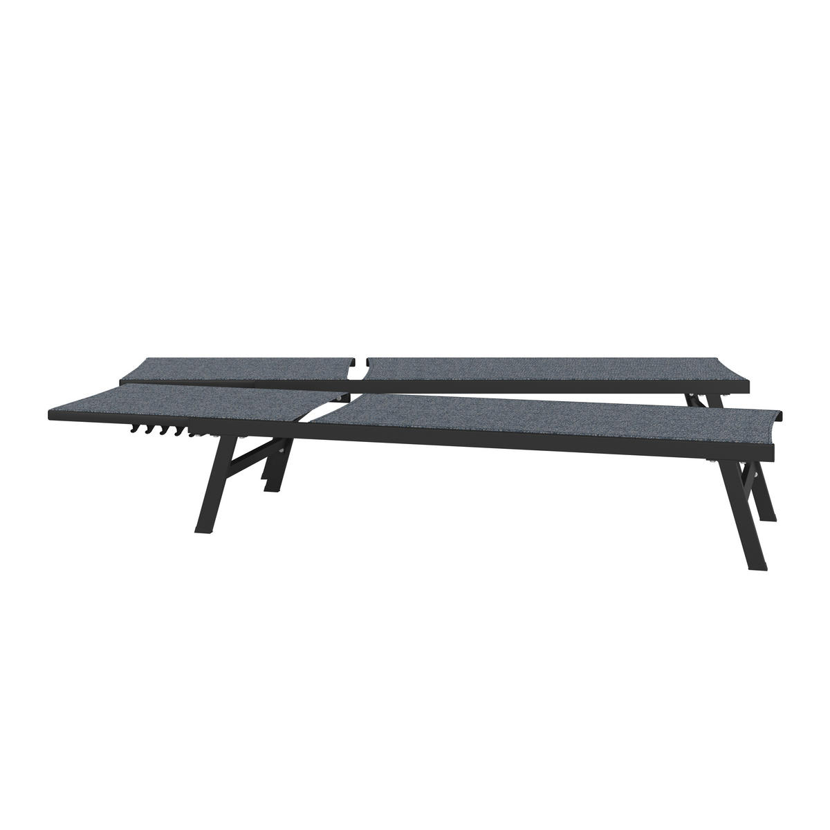 SONNENLIEGE 126/94/195 cm  - Dunkelgrau/Naturfarben, MODERN, Kunststoff/Textil (126/94/195cm) - Ambia Garden