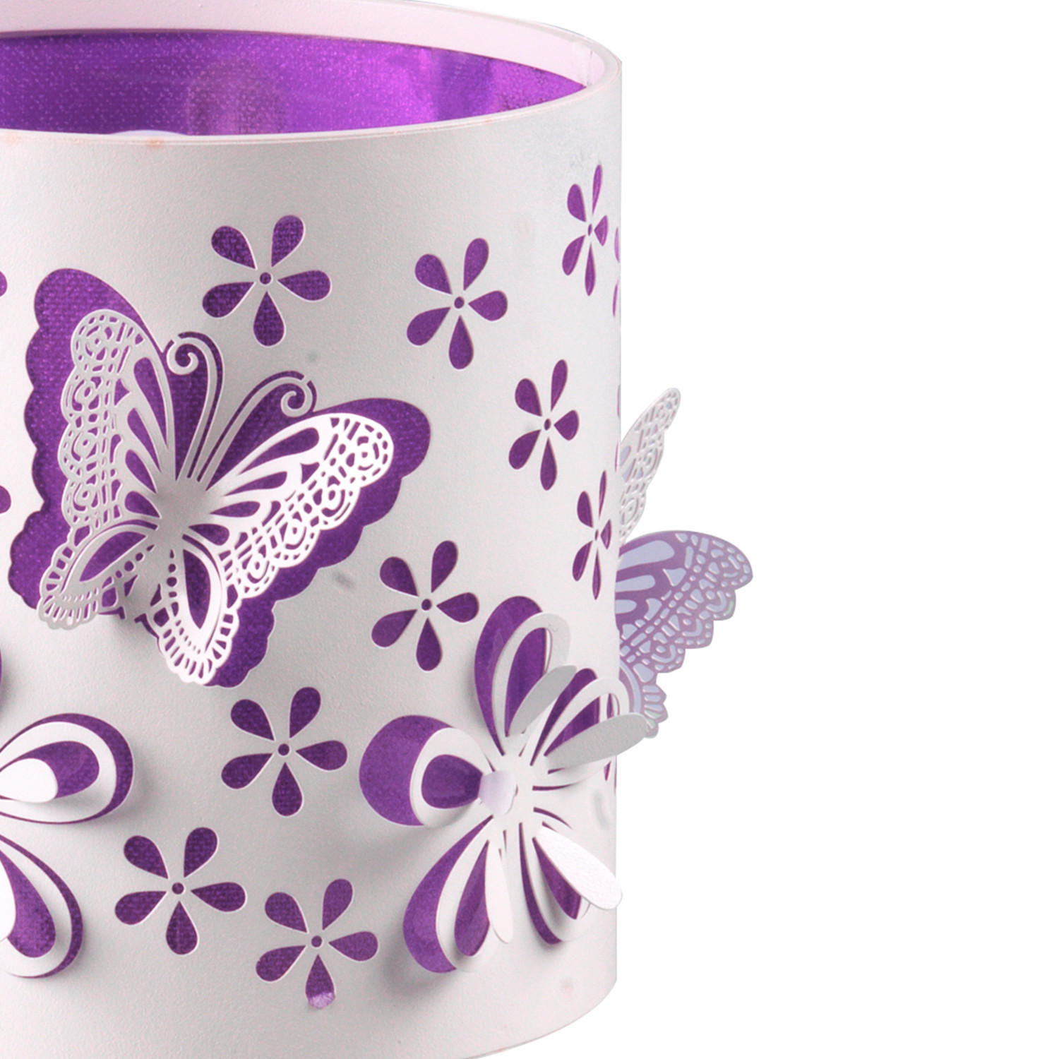 DĚTSKÁ STOLNÍ LAMPIČKA, 15/15/22 cm - bílá/šeříková, Lifestyle, kov/textil (15/15/22cm)