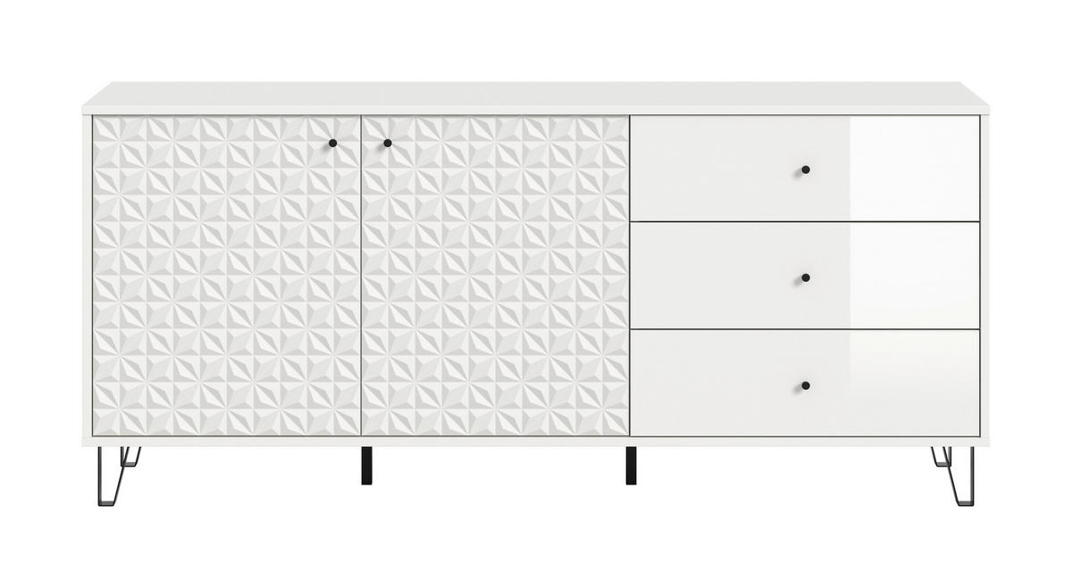 SIDEBOARD  in 170/76/40 cm  - Weiß Hochglanz/Schwarz, Design, Holzwerkstoff/Kunststoff (170/76/40cm) - Livetastic