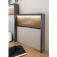 BETTANLAGE 180/200 cm  in Graphitfarben, Eichefarben, Hellgrau  - Eichefarben/Hellgrau, Design, Holz/Holzwerkstoff (180/200cm) - Xora