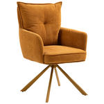 ARMLEHNSTUHL  Sitzfläche 180° drehbar, automatische Rückholfunktion Feincord  - Orange, Design, Textil/Metall (61/95/67cm) - Novel