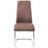 STUHL Lederlook Braun, Chromfarben - Chromfarben/Braun, Design, Textil/Metall (46/105/58,5cm) - Novel