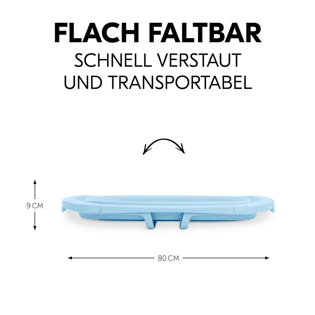 BABYBADEWANNE Wash N Fold  - Hellblau, Basics, Kunststoff (48/25/80cm) - Hauck