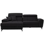ECKSOFA  in Velours Graphitfarben  181/267 cm  - Schwarz/Graphitfarben, Design, Textil/Metall (181/267cm) - Carryhome