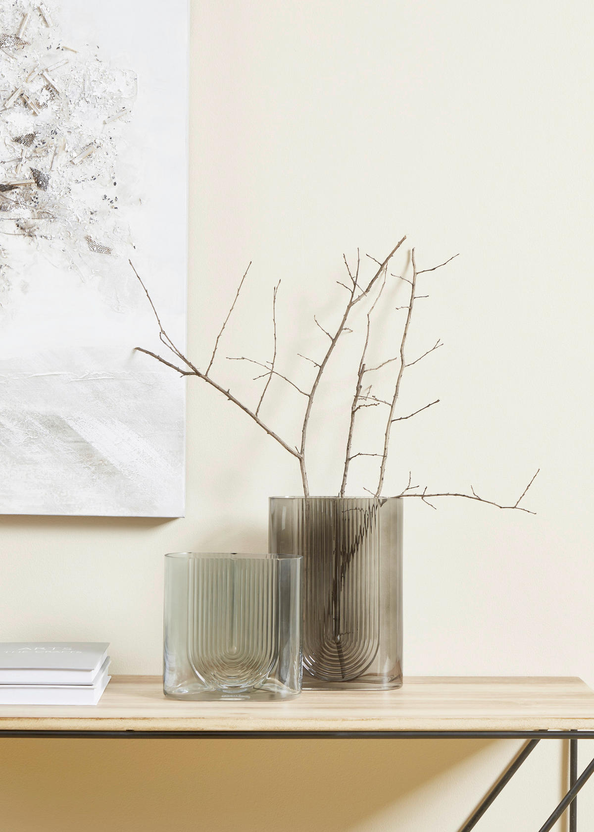 VASE  - Grau, LIFESTYLE, Glas (18/8/25cm)