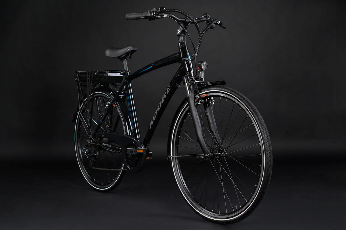 ELEKTROFAHRRAD ALU-CITY HERREN ADORE 113E 28 Zoll  - Schwarz, MODERN, Metall